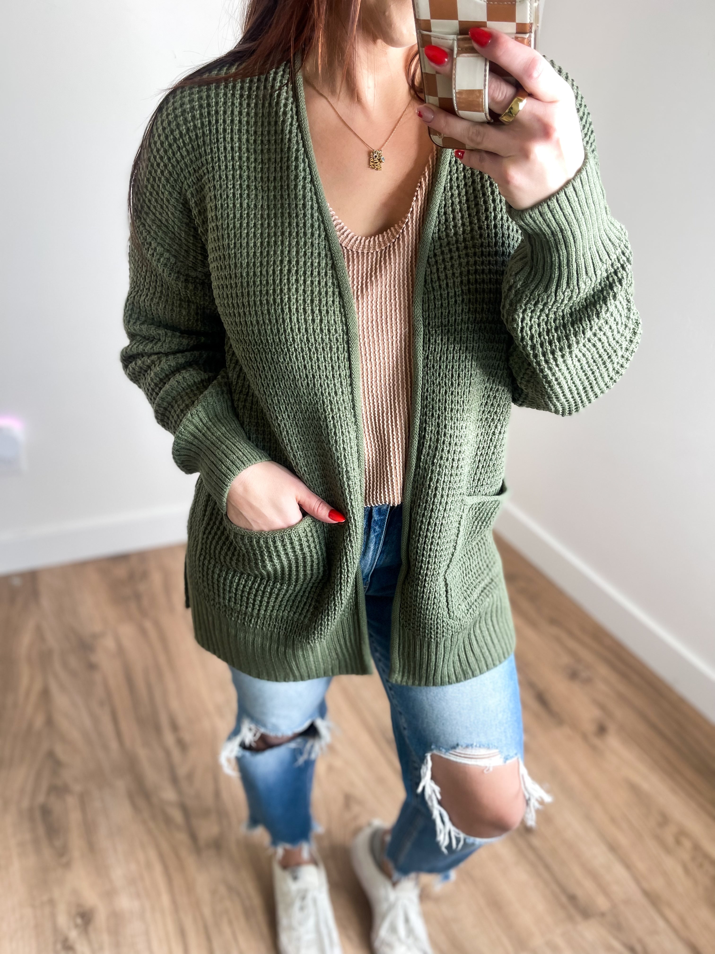 Cool Days Cardigan - Olive