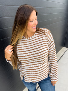 Tanya Textured Knit Top - Camel
