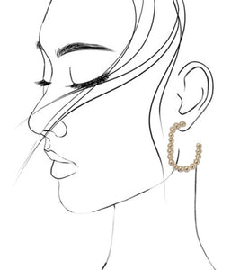 Geo Ball Hoop Earrings - Gold