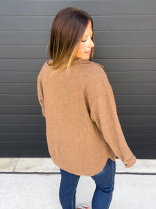 Cozy Oversized Shacket - Mocha