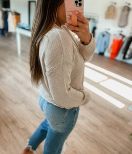 Rowen Round Neck Sweater - Sand Beige