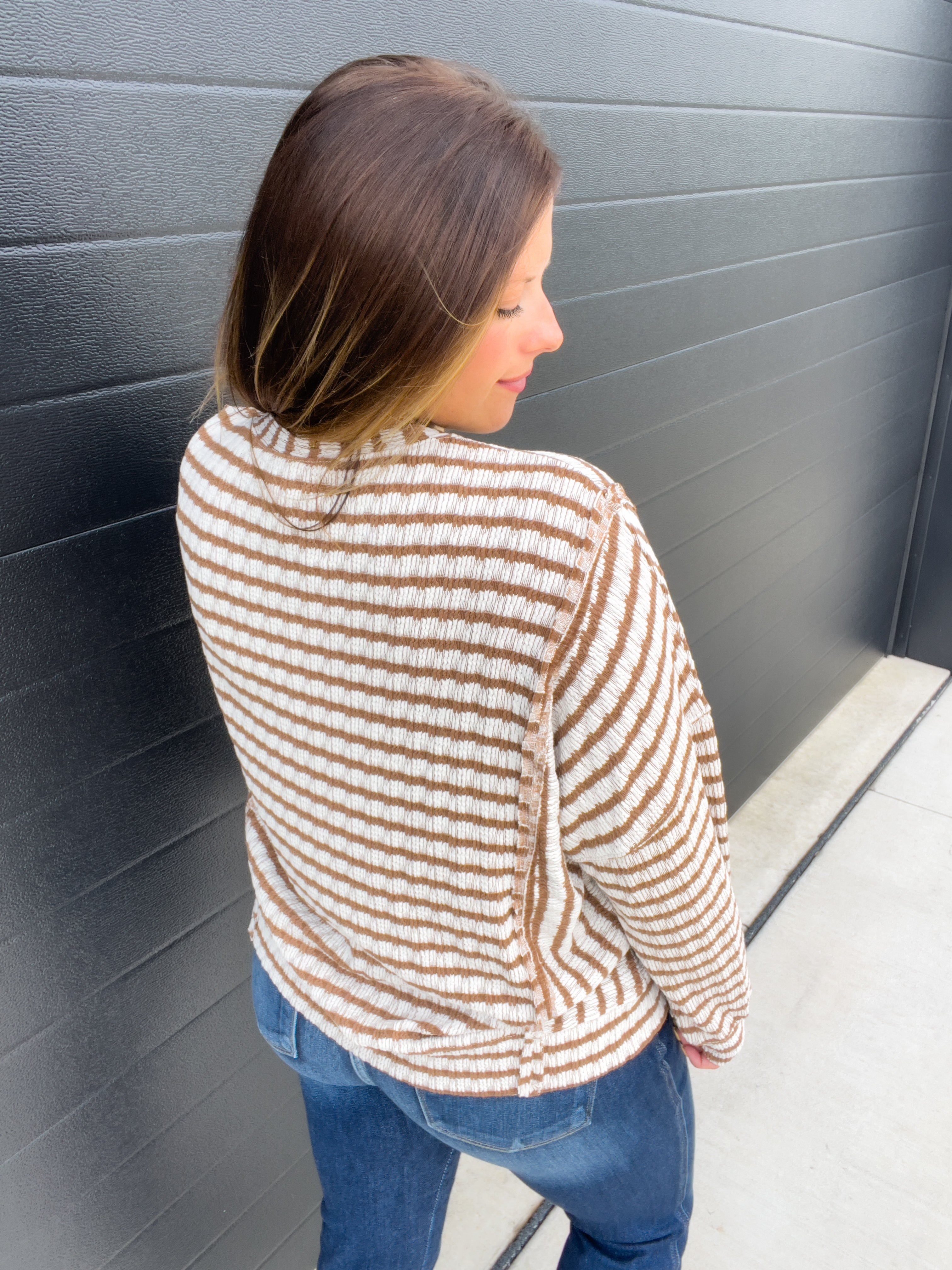 Tanya Textured Knit Top - Camel
