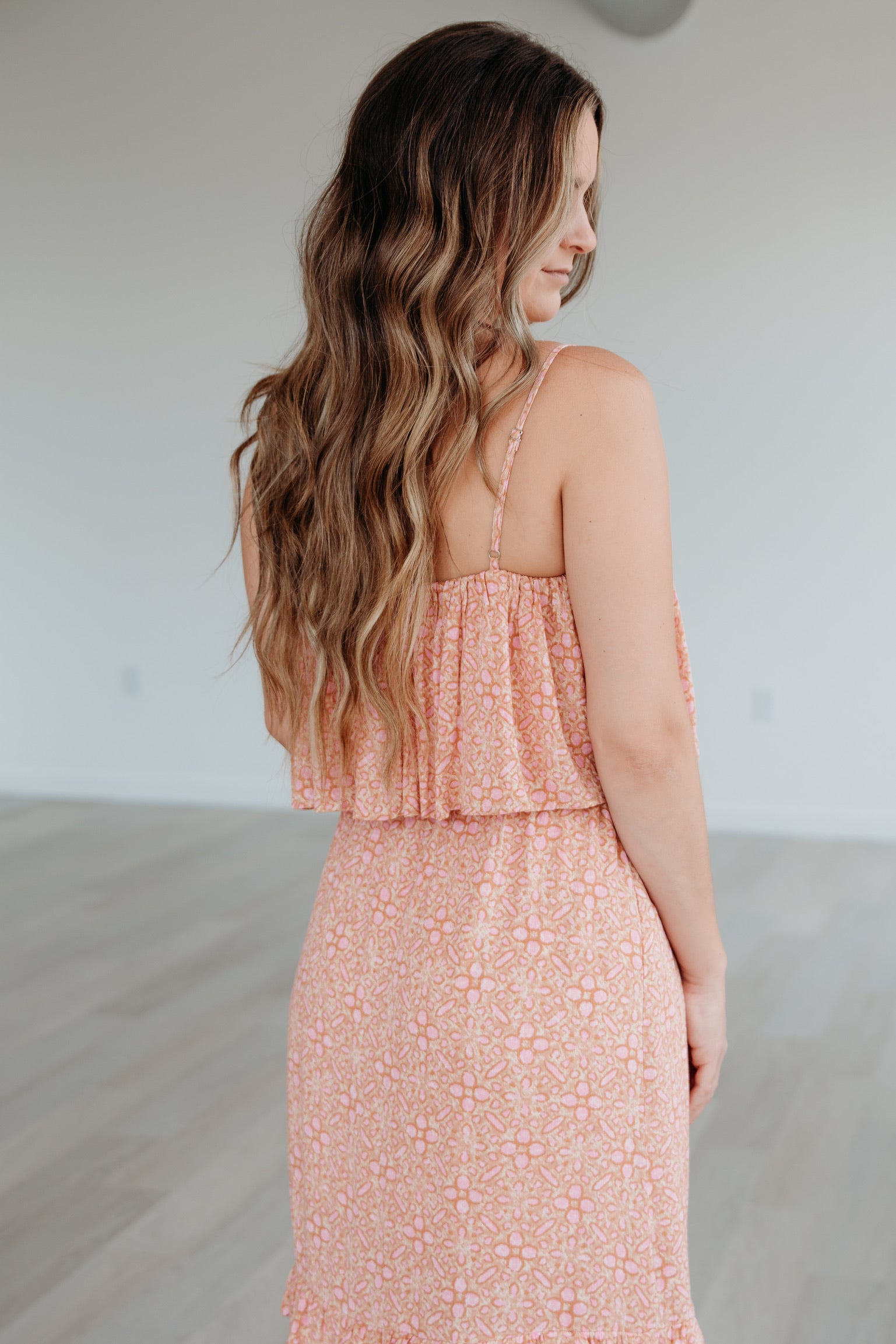 Sunshine Floral Midi Dress - Pink Floral