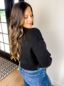 Regina Cropped Sweater - Black