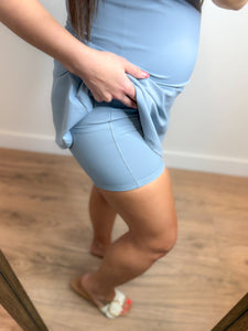 Annie Activewear Mini Dress - Sky