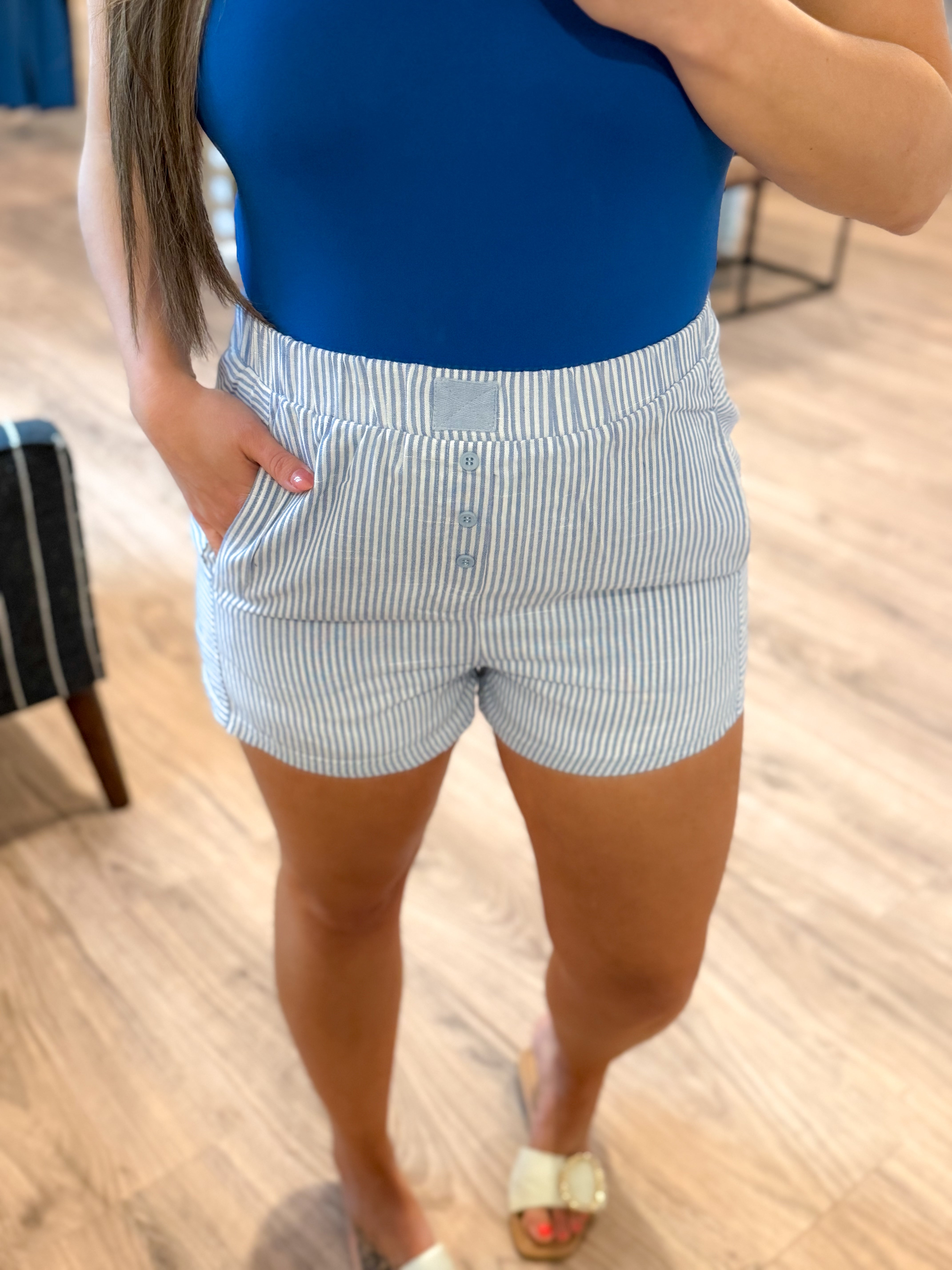 Firecracker Striped Boxer Shorts - Blue