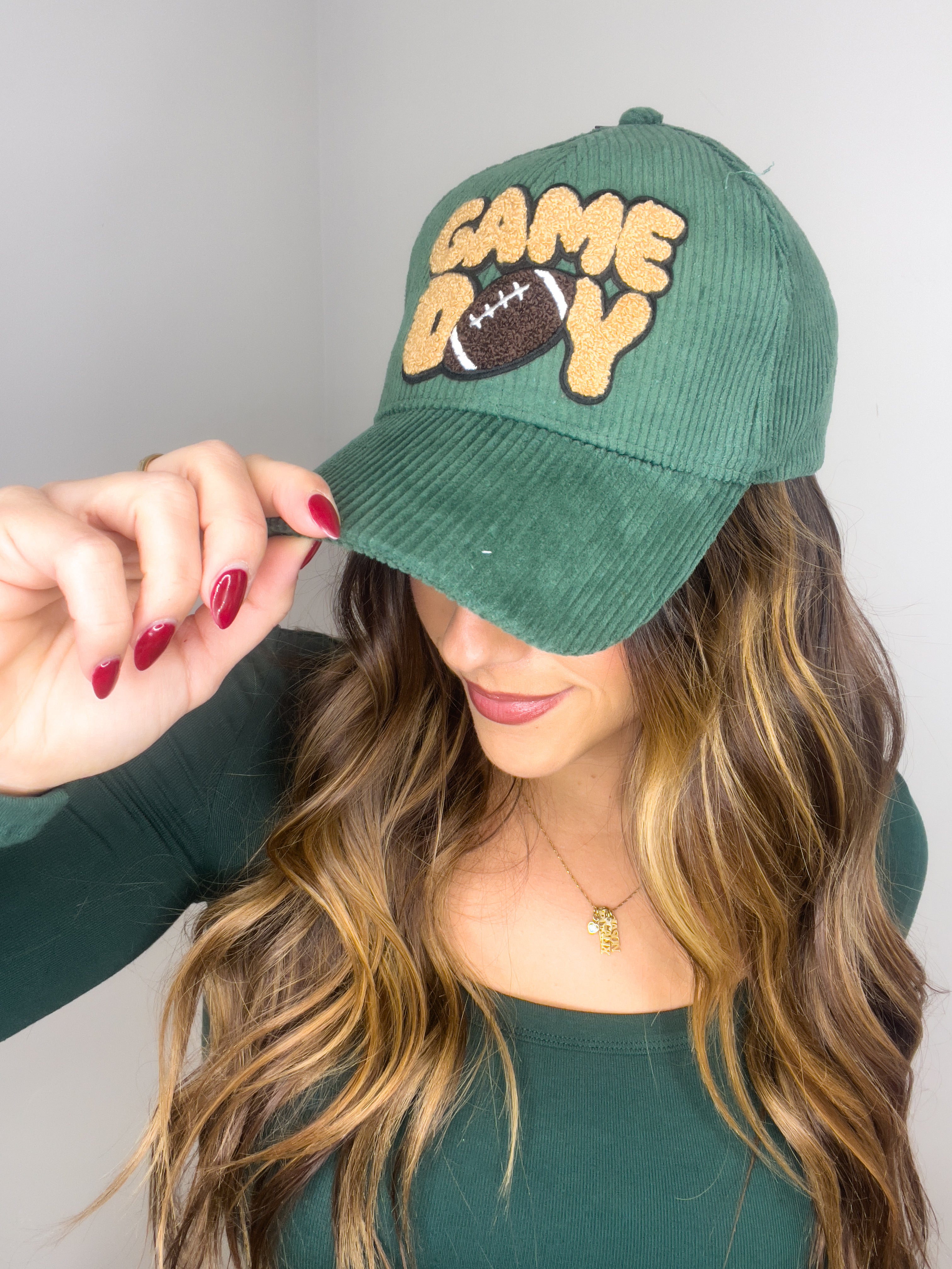 ** DOORBUSTER ** Game Day Corduroy Hat - Sage