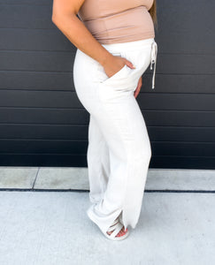 Alexis Linen Pants - Sand Beige
