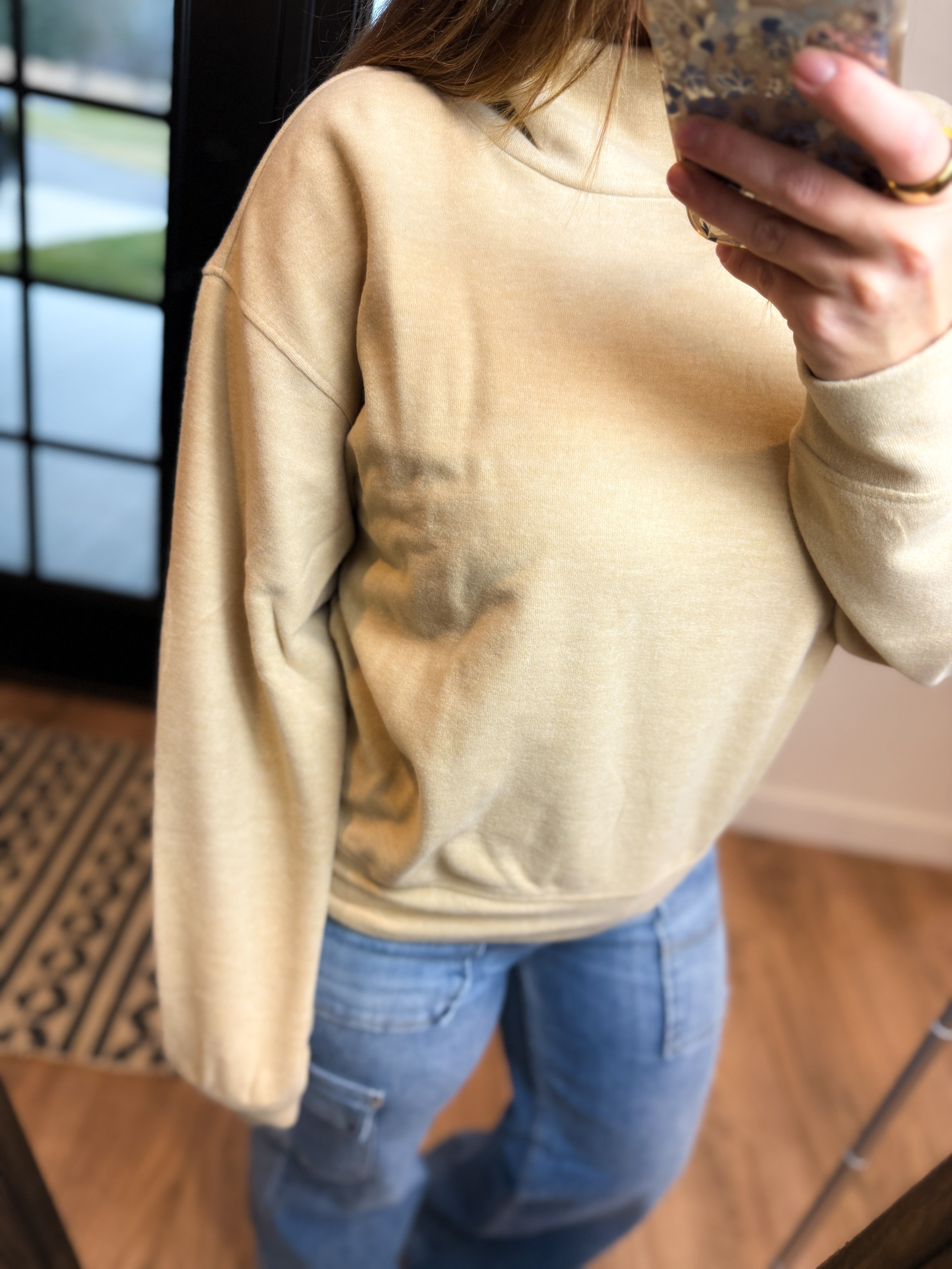 **DOORBUSTER** Funnel Neck Sweatshirt - Taupe