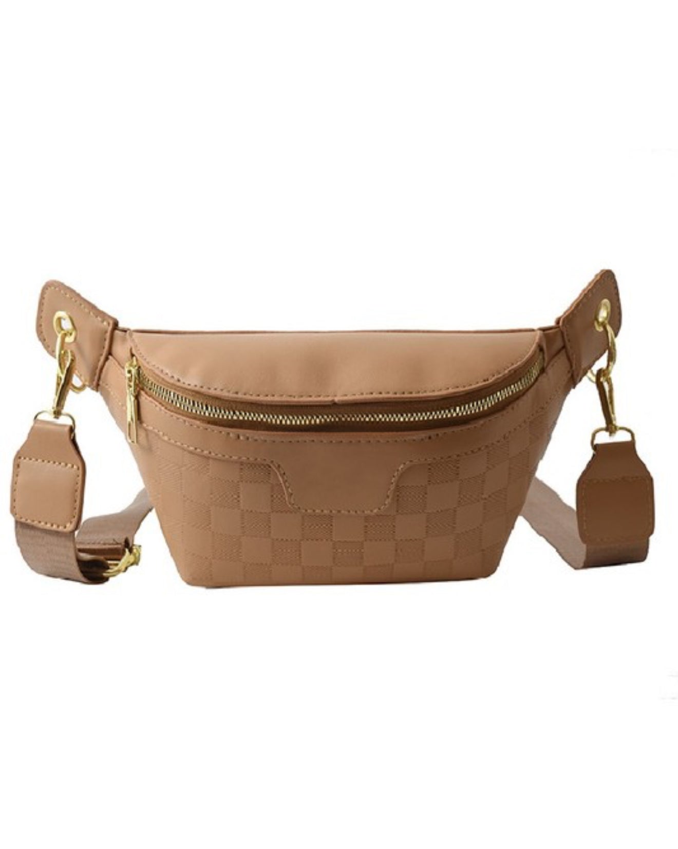 Raven Vegan Leather Crossbody - Camel