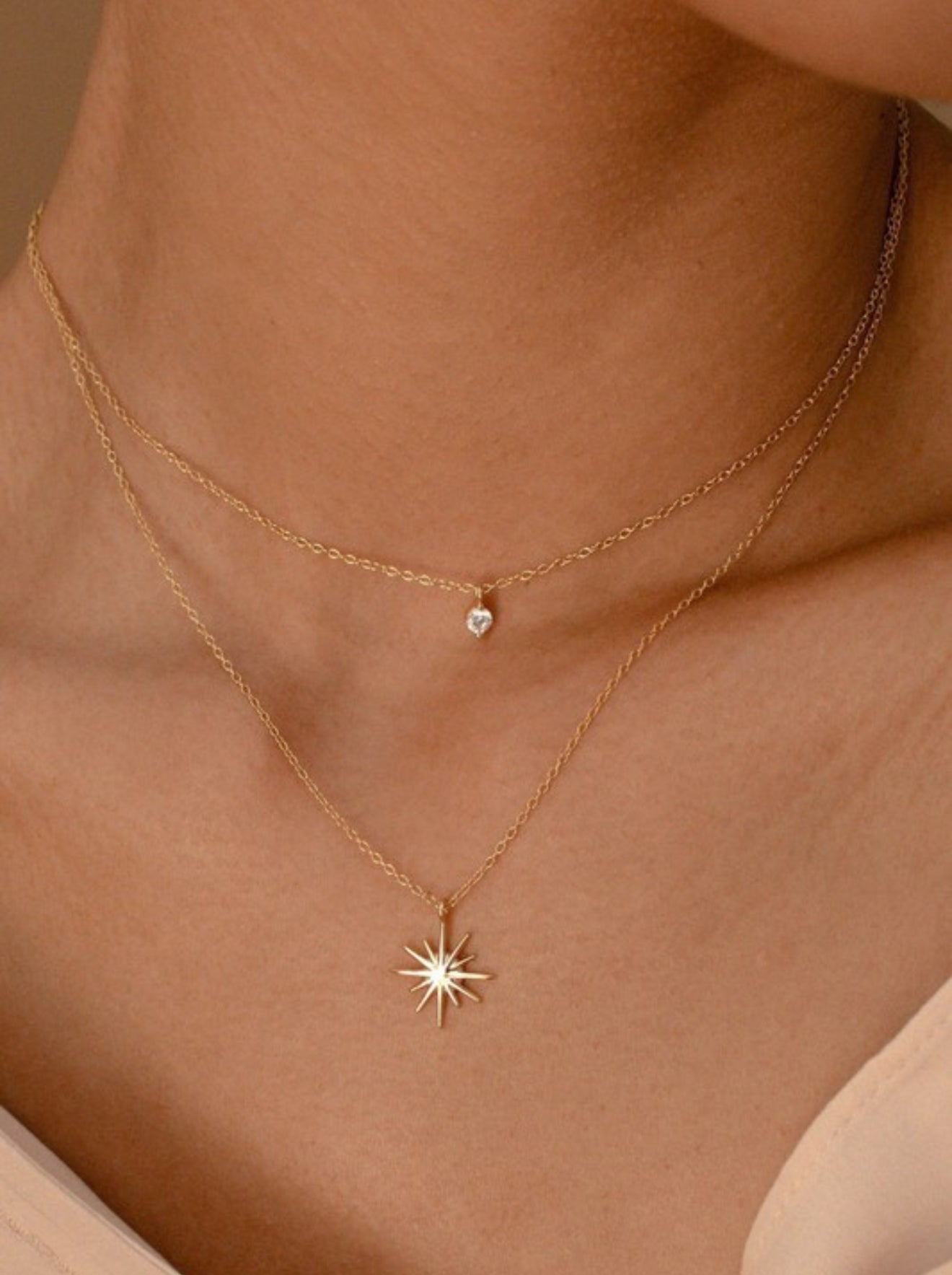 Star Layered Necklace - Gold