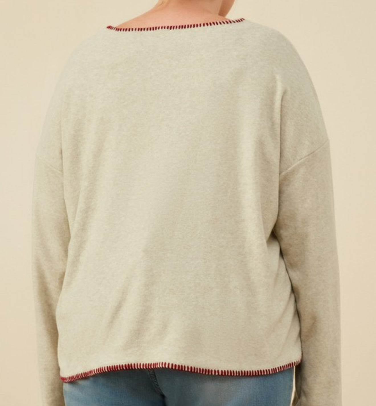 CURVY Contrast Stitch Top