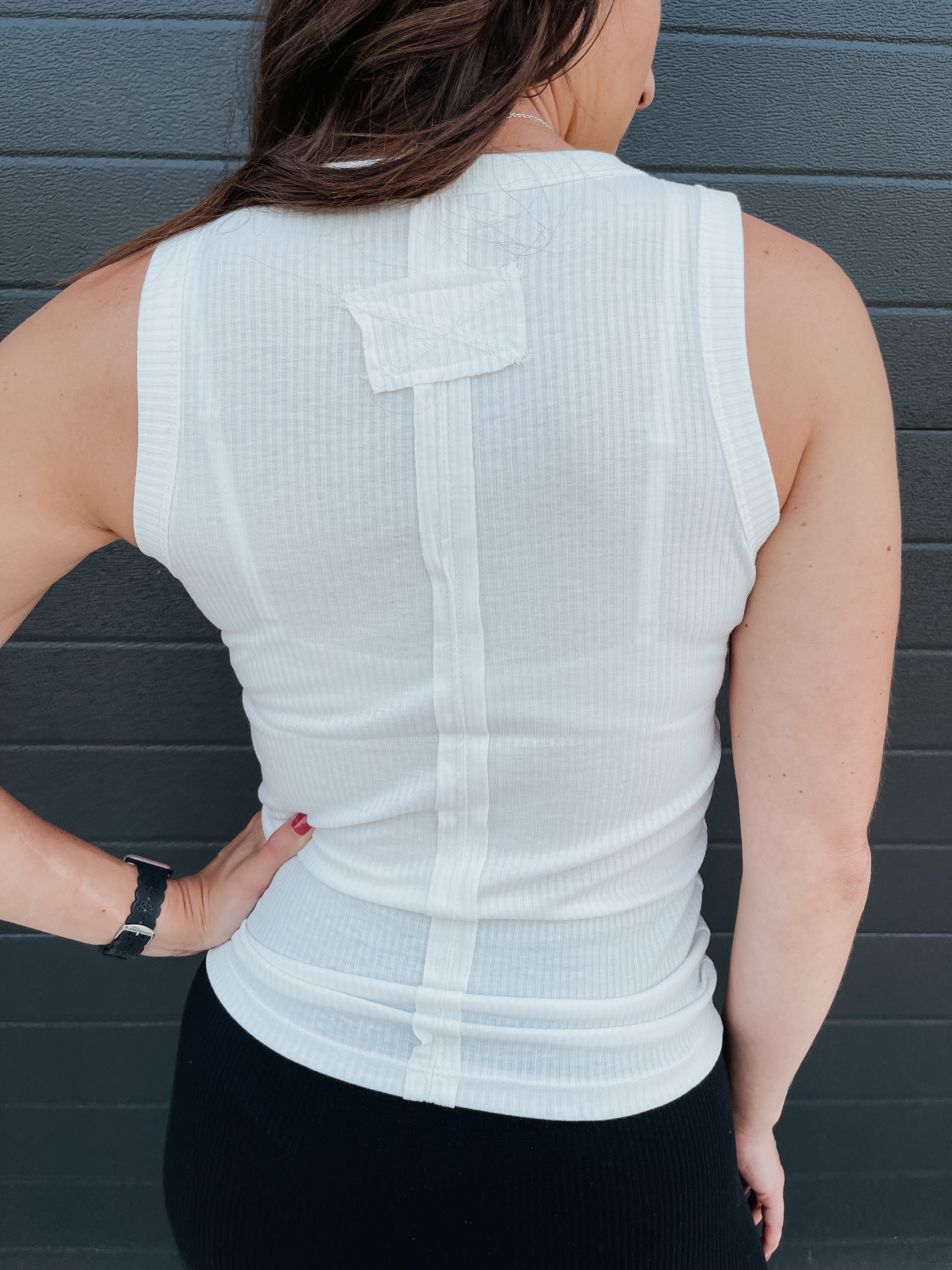 Aubree Ribbed Tank - Off White