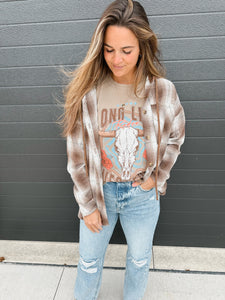 Long Live Western Rodeo Boho Graphic Tee - Sand