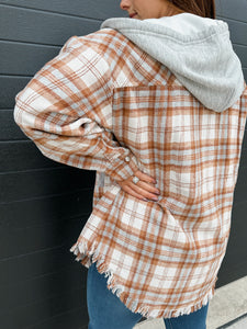 Lennon Plaid Shacket - Camel Multi