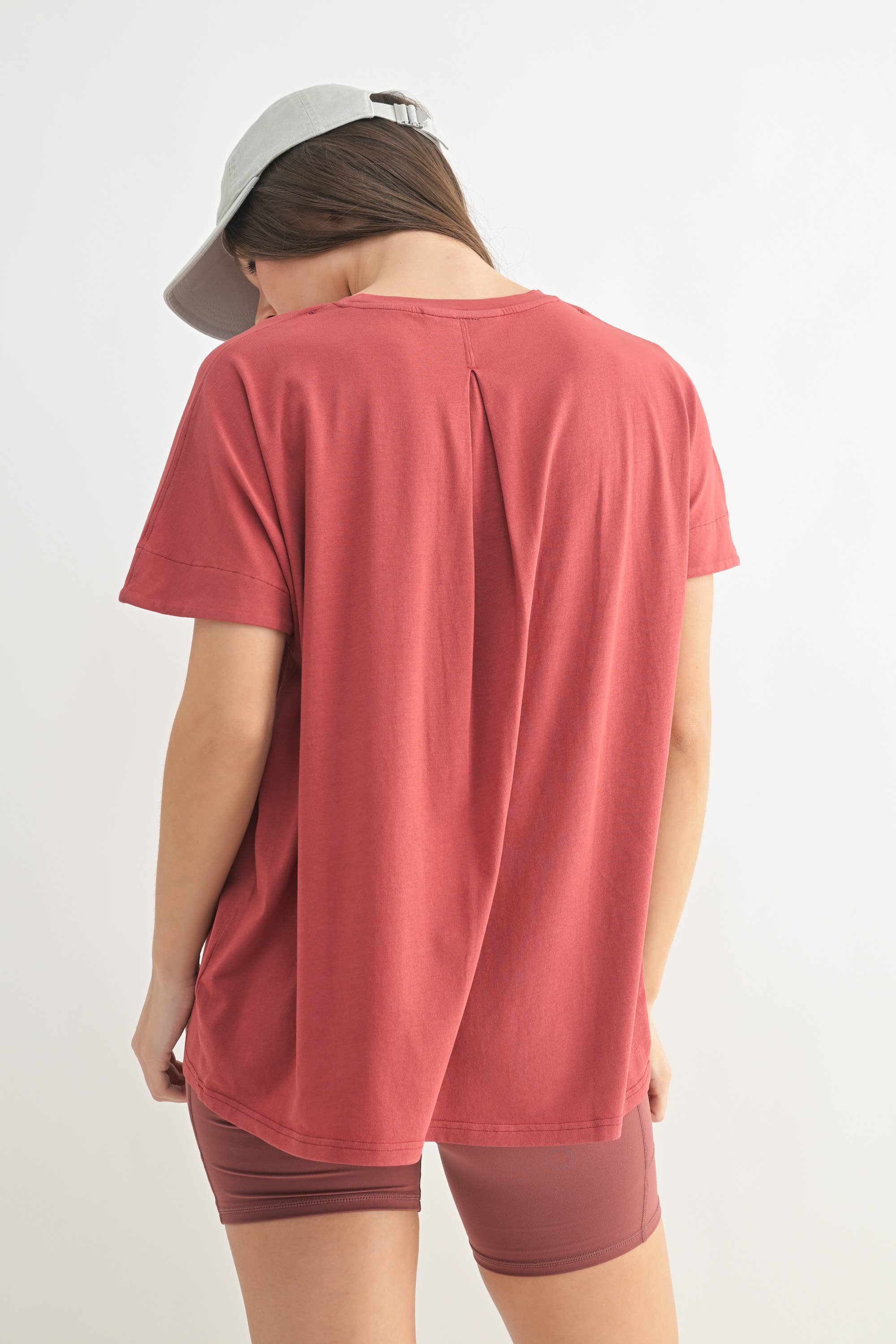 Shoreline Pima Cotton Slouchy Tee - Red Pear