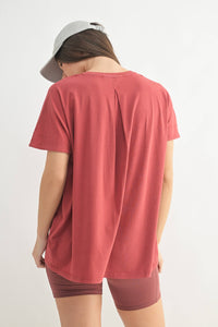 Shoreline Pima Cotton Slouchy Tee - Red Pear
