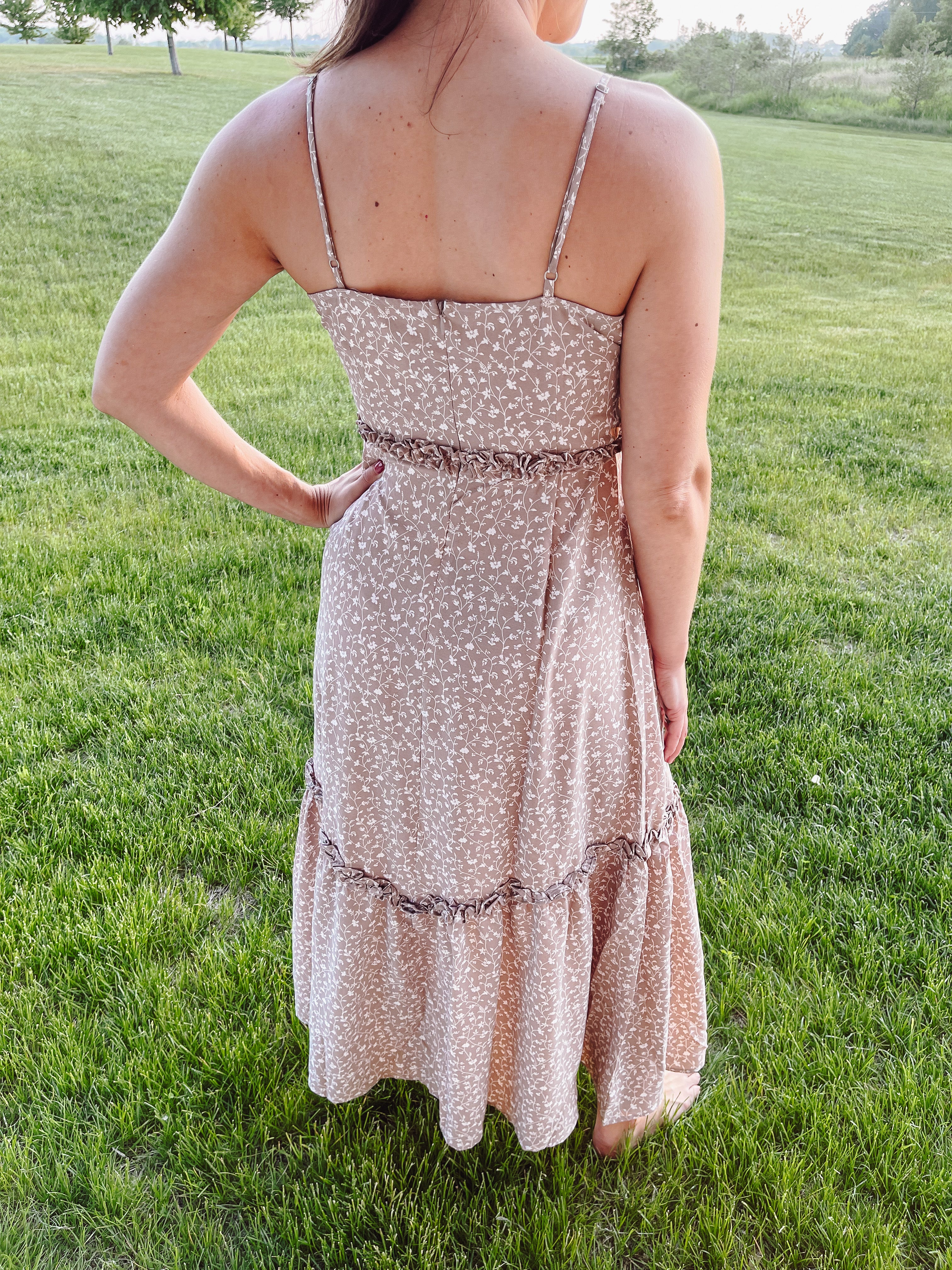 Lilac Floral Ruffled Dress