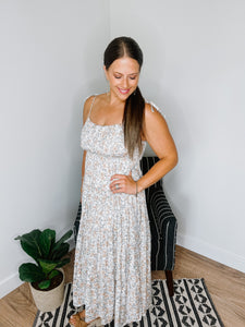 Floral Shirred Tiered Maxi Dress