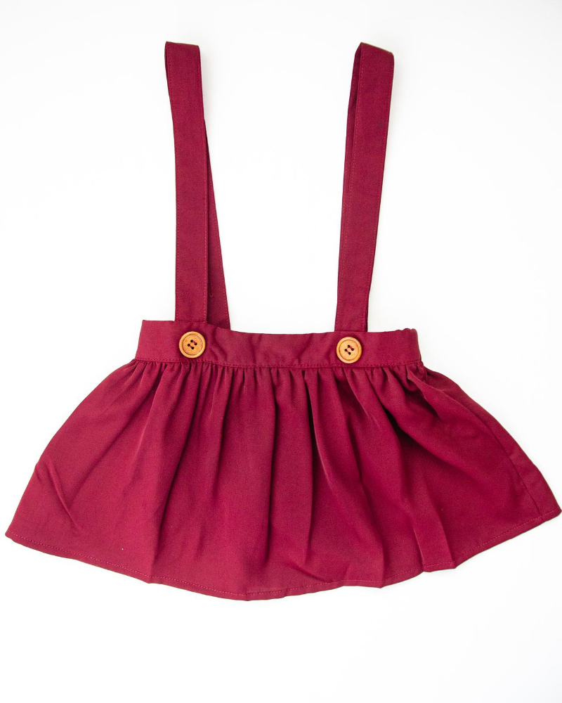 Daphne Classic Suspender Skirt - Merlot