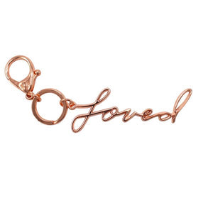 Rose Gold Loved Charm Keychain