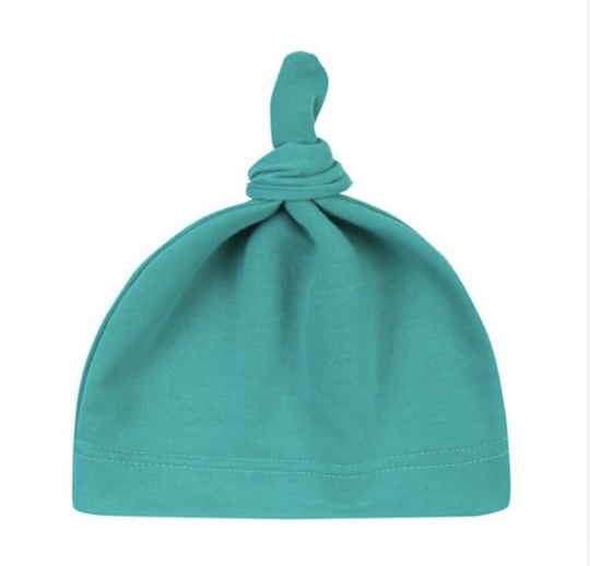 Teal Knot Baby Hat