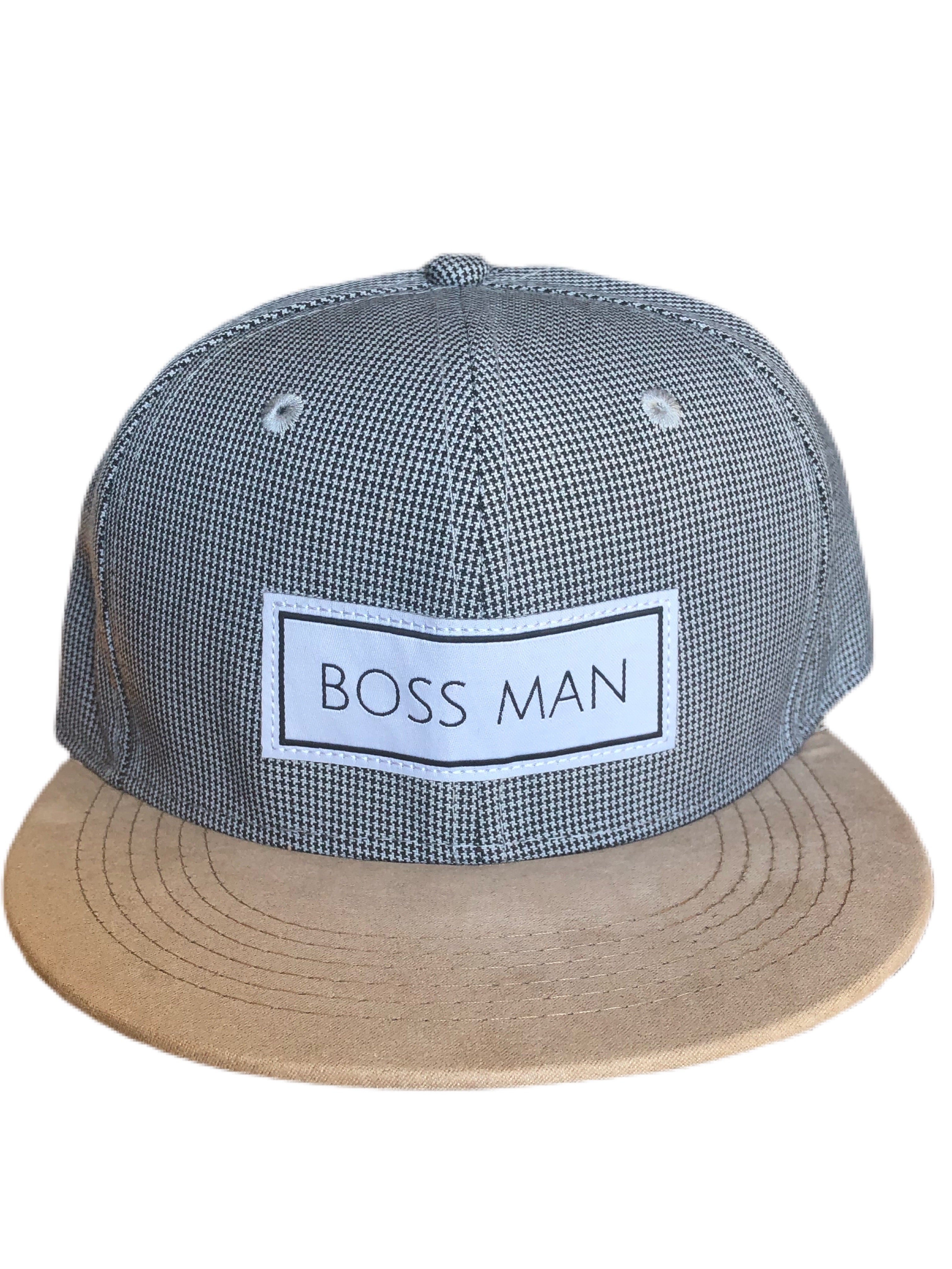 Suede Brim Boss Man Snapback Hat