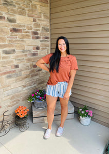 Emma High Rise Striped Shorts