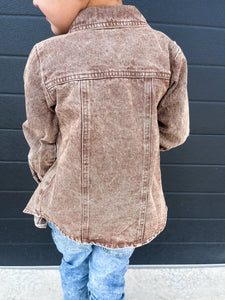 Denim Button Up - Brown