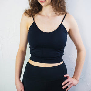 Back Appeal Seamless Cropped tank - Black