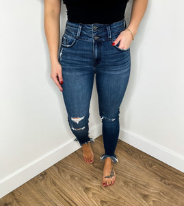 Brooke High Rise Skinny Jeans - Dark Stone Wash