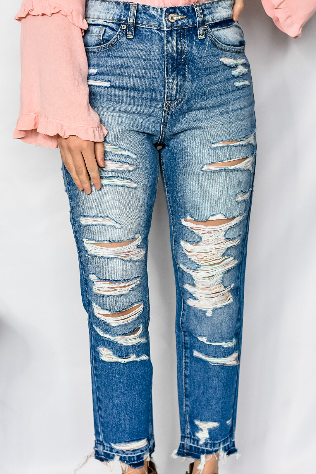Something To Talk About Colored Distressed Skinny Jeans